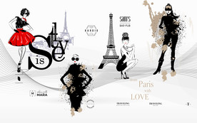 时尚美女背景墙