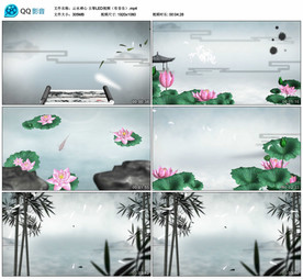 云水禅心 古筝舞台背景视频成品