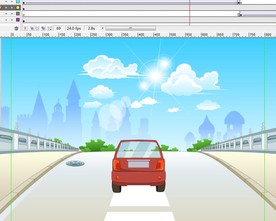 小汽车背面过来消失在前方6秒