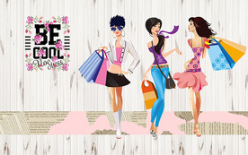 时尚美女背景墙