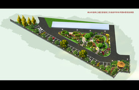 办公楼前绿化鸟瞰图