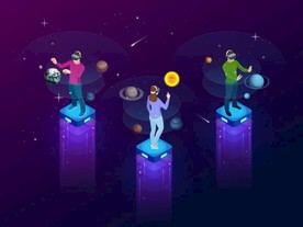 矢量虚拟空间未来宇宙插画