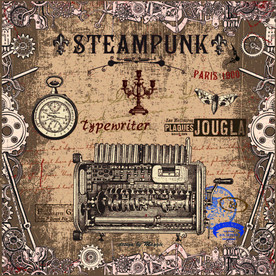 复古工业风打字机装饰画