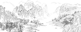 山水白描