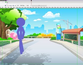 十字路口的蓝色火柴人6秒