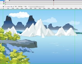 鸟儿飞过壮观的海边高山6秒