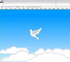 鸽子在天上飞过的动画6秒