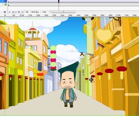 翘头人物走过来动画10秒