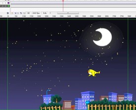 黑夜天上飞翔的黄色小鸟10秒