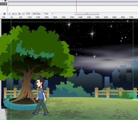 夜幕下行走在外面的人10秒