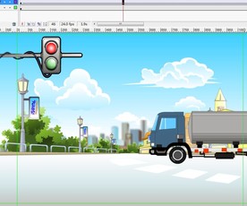 城市中的油罐车动画6秒