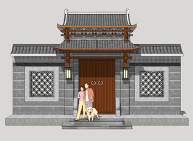 四合院古典垂花门