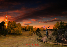 PS合成秋天野荒中的女巫师