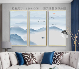 水墨画 三联装饰画