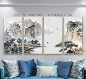 大尺寸山水装饰画 山水隔断