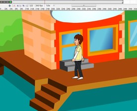 人物走到楼梯口7秒