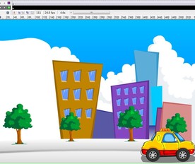 公路上行驶着的黄色的士车6秒