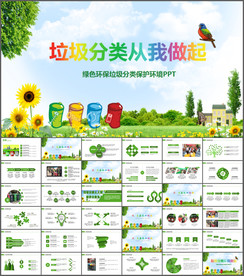 绿色环保垃圾分类保护环境PPT