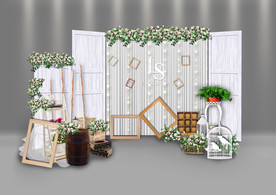 白色森系主题婚礼迎宾区