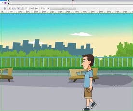 男子悠闲的走在公园道路上6秒