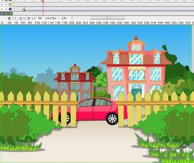 红色汽车停在家门口后离开8秒