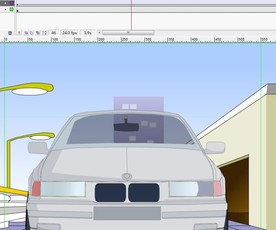 车子迎面而来动画6秒