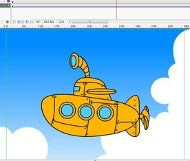 空中飞翔的潜水艇动画6秒