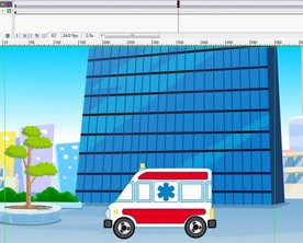 救护车在大楼前行驶过6秒