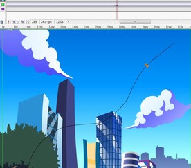 蝴蝶飞向高楼大厦14秒动画