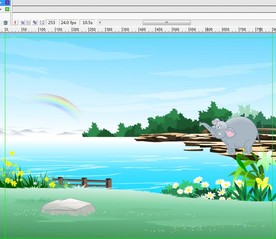 一只大象在河边玩水10秒