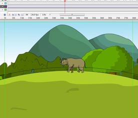 犀牛在草原上走动8秒