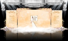 香槟色大理石主题婚礼舞台效果图