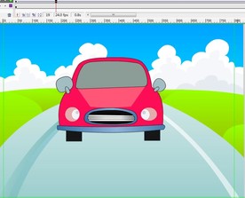 红色汽车往镜头过来6秒动画