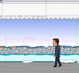 男人在雪地上行走7秒
