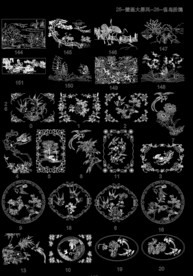 中式花鸟雕花画