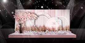 粉色樱花主题婚礼仪式区