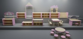 幼儿园软包组合教具柜