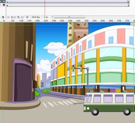 客车在百货店门口拐弯3秒