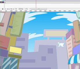 鸽子在建筑之间飞过6秒