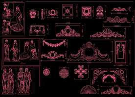 花式浮雕及雕塑造型大样图