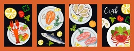 矢量海鲜美食