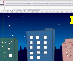 黑夜蝙蝠引导线飞翔10秒