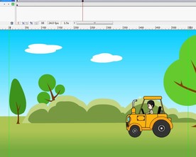 拖拉机在草原行驶过6秒动画