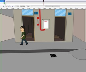 人物走过厕所动画10秒