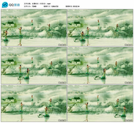 水墨江南村庄 舞台大屏背景视频