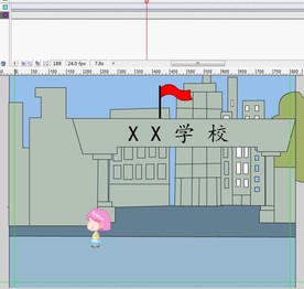 一个小女孩在校门口前走过11秒