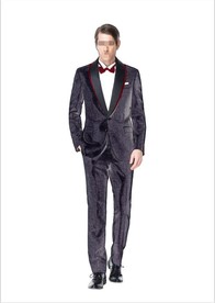 青果领2粒扣西服质感手绘效果图