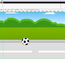 足球在车道上滚动6秒动画