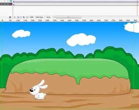 小兔子在土堆旁边跳过6秒