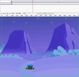 夜幕下在山区飞驰的跑车8秒
